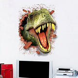 SYGA PVC Vinyl Wall Stickers for Living Room Self Adhesive Stickers (3D Scary Dinosaur) - Green
