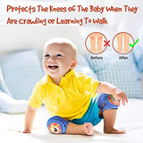 SYGA Baby Knee Pads for Crawling, Knee Safety Protector, Stretchable Anti-Slip Padded Elastic Soft Cotton Breathable Comfortable Knee Cap for Kids-Blue Assorted Colour