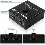 SYGA HDMI Switch 4K HDMI Splitter, 1080P HDMI Splitter 1 in 2 Out /2 Input 1 Output, Plug & Play, Manual HDMI Switcher for Xbox, PS4, PS3, Blu-Ray Player, DVD, HDTV