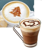 SYGA 16pcs Creative Nice Coffee Stencil Coffee Template Strew Spray Art Stencils