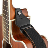 SYGA Guitar Strap with 3 Pick Holders 100% Soft Cotton Strap For Bass Electric & Acoustic Guitars(Black)