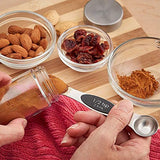 SYGA Double Sided Magnetic Measuring Spoon Set 5Pcs Stainless Steel Teaspoons and Tablespoons for Cooking Baking Measuring Dry and Liquid Ingredients 1tbsp 1/2tbsp 1tsp 1/2tsp 1/4tsp - Black