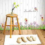 SYGA Dandelion Flower Fairy Wall Stickers Baseboard Removable Wall Sticker Decal, Children Kids Baby Home Room Nursery Living Room Kitchen Bedroom DIY Decorative Adhesive Art Wall Mural Vinyl Decals