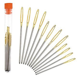 SYGA Large-Eye Needles Stainless Steel Yarn Knitting Weaving Stringing Sewing Needles Darning Needle Crafting Crochet Projects - 15 Pieces, Gold and Silver