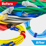 SYGA Reusable Cable Straps Cable Ties Hook & Loop Nylon Fastening Tape Wire Organizer, Interlocking Fastening Cable Binder Tie for Apparel, Home Textile, Industrial Use and More- 10m x 15mm Assorted Color