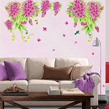 SYGA PVC Vinyl 'Bunch of Pink Flower with Leaves' Sticker for Wall and Garden