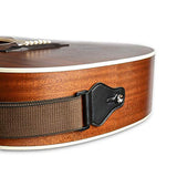 SYGA Guitar Strap with 3 Pick Holders 100% Soft Cotton Strap For Bass Electric & Acoustic Guitars(Brown)