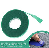 SYGA Nylon Double Sided Wellkro Tape, Hook and Lock Tape, Sew-on Power Wire Management Fastening Tape Cable Tie for Interlocking, Apparel, Home Textile, Industrial Use and More- 2 m x 15 mm (Green)