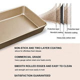 SYGA 11 inch Rectangular Carbon Steel Non-Stick bakeware Cake and Cookies Baking Oven use Plate (Champagne Gold)