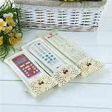 SYGA Fancy Cartoon Bear Fabric Lace Remote Cover TV AC Set Top Box Remote Control Case Teddy Bear Gadgets Appliances- Beige, Set of 3 Pcs