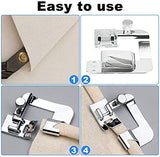 SYGA Rolled Hem Presser Foot-6 Sizes 3 Wide Rolled Hem Foot (4/8,6/8,8/8Inch) & 3 Narrow Foot Hemmer Set (3/4/6mm) Hemming Presser Feet For Most Low Shank Sewing Machines Presser Foot- Set of 6, Stainless Steel