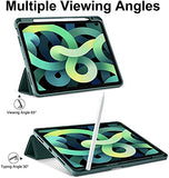 SYGA Cases for iPad Air 4 10.9 Inch A2316 A2324 A2325 A2074 Flip Cover with Pencil Holder, Dark Green