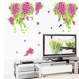 SYGA PVC Vinyl 'Bunch of Pink Flower with Leaves' Sticker for Wall and Garden