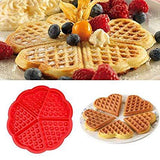 Syga Heart-Shaped Silicone Waffle Mold Cake Cookie Muffin Chocolate Bakeware Baking Tool, Orange