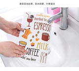 SYGA Set of 4 Coffee Cup Design Washable Table Mats, Place Mat(Green)