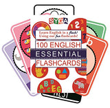 syga English Essential Flash Cards 100 Cards for Kids Child to Learn English Cards- Multi Color