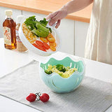 SYGA Salad Cutter Bowl 3 in 1 Multifunctional Vegetable Fruit Chopper Spinner and Salad Maker(Blue)