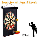 SYGA 17" Magnetic Dartboard Sets 6 Reversible Darts Rolling Two Sided Bullseye Game Magnetic Safety Dart Board Kids Family Leisure Sports