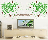 Syga Beautiful Green Tree Branches and Flying Birds Wall Stickers A_FUG