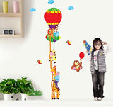 SYGA Height Measurement with Animals Fun Decals Design Wall Stickers
