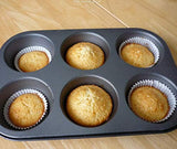 SYGA Muffin Cup Cake Tray for 6 Muffins Bakeware_Black