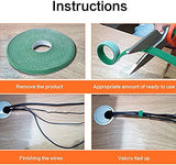 SYGA Nylon Double Sided WELLKRO Tape, Hook and Lock Tape, Sew-on Power Wire Management Fastening Tape Cable Tie for Interlocking, Apparel, Home Textile, Industrial Use and More- 25 m x 15 mm (Green)