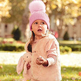SYGA Baby Hats for Spring Winter, Woolen Pom Pom Plain Printed Caps for Kids Babies for 1-3 Years