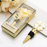 SYGA Alcohol Wine Stoppers Decorative Four Leaf Clover Shaped Caps Sealers Preservers Saver Seal Plug Beer Cork Plug Beverage Soda Bottle Holder for Wedding Valentines Day Home Kitchen Bar Tool-Gold