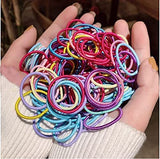 SYGA Elastic Hair Ties for Thin Hair,Ponytail Holders Value Pack for Newborn Girls,100pcs/pack Multicolor Mixed-5105