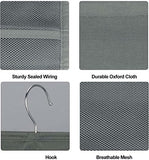 SYGA Closet Hanging Organiser with Oxford Cloth & Rotating Metal Hanger, 12Grids + 18 Grids Wardrobe Organiser with 30 Mesh Pockets for Bra Underwear Underpants Shoes Sock Scarves Tie- 2Pcs, Grey