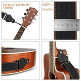 SYGA Guitar Strap with 3 Pick Holders 100% Soft Cotton Strap For Bass Electric & Acoustic Guitars(Black)