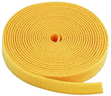 SYGA Reusable Cable Straps Cable Ties Hook & Loop Nylon Fastening Tape Wire Organizer, Interlocking Fastening Cable Binder Tie for Apparel, Home Textile, Industrial Use and More- 10m x 15mm, Yellow