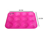 SYGA 12 Round Cup Silicone Muffin Cupcake Baking Pan Non Stick Dishwasher Microwave Safe