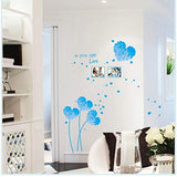SYGA PVC Vinyl Wall Stickers for Bedroom Self Adhesive Stickers, Bluish Hearts Quote