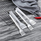 SYGA 1 Piece Stainless Steel Perforated Food Clip Bread Clip Barbecue Steak Food Clip