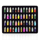 SYGA Acrylic 3D Glitter Powder Manicure Set of Nail Stickers, Nail Art Tool for Nail Decoration (Multicolour) - Set of 48 Bottles