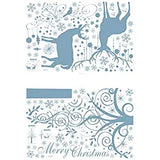 SYGA White Christmas Decorations Deer and Tree PVC Vinyl Wall Sticker