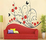 Syga Wall Stickers Floral Design Red 1073