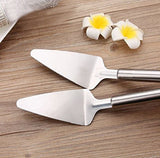 SYGA 2 Pcs Stainless Steel Triangular Cake Pie Pizza Kitchen Baking Tools Round Handle Shovel