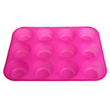 SYGA 12 Round Cup Silicone Muffin Cupcake Baking Pan Non Stick Dishwasher Microwave Safe