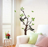 SYGA PVC Vinyl Wall Stickers for Living Room Self Adhesive Stickers, Cukoos on Tree Branch