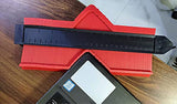 SYGA 25cm Widen with Lock Contour Irregular Profile Gauge Duplicator Tiling Laminate Tiles Edge Shaping Wood Measure Ruler for Professional Precise Measurement (Red-Small)