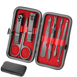SYGA Black Nail Clippers Nail Cutter Scissors Beauty Nail Tool Manicure Set with Leather Case - Set of 7