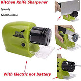 SYGA Electric Knife Sharpener, Multi-Functional Motorized Knife Blade Sharpener, Home Kitchen Knives Sharpening Tool,Portable Knife Grinder for Chef's Top Choice (Green)