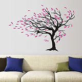 SYGA Pink Leaves Tree PVC Vinyl Wall Sticker