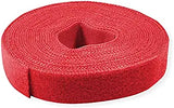 SYGA Nylon Double Sided WELLKRO Tape, Hook and Lock Tape, Sew-on Power Wire Management Fastening Tape Cable Tie for Interlocking, Apparel, Home Textile, Industrial Use and More- 1mx 15mm (Red) 10Pcs