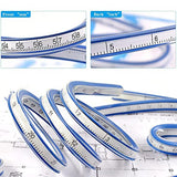 SYGA Round Flexible Curve Measuring Curvilinear Scale Vinyl Drawing Rulers Curves (60 cm / 24 Inch)