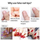 SYGA Oblong False Nails and Glue Bottle Professional Brush On Nail Tip Glue for Press On Nails Fake Nails Long Lasting Press On Nails for Women and Girls- White, 500 pieces