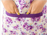 SYGA Rose Design Kitchen Apron with Random Lace Color(Purple)