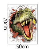 SYGA PVC Vinyl Wall Stickers for Living Room Self Adhesive Stickers (3D Scary Dinosaur) - Green
